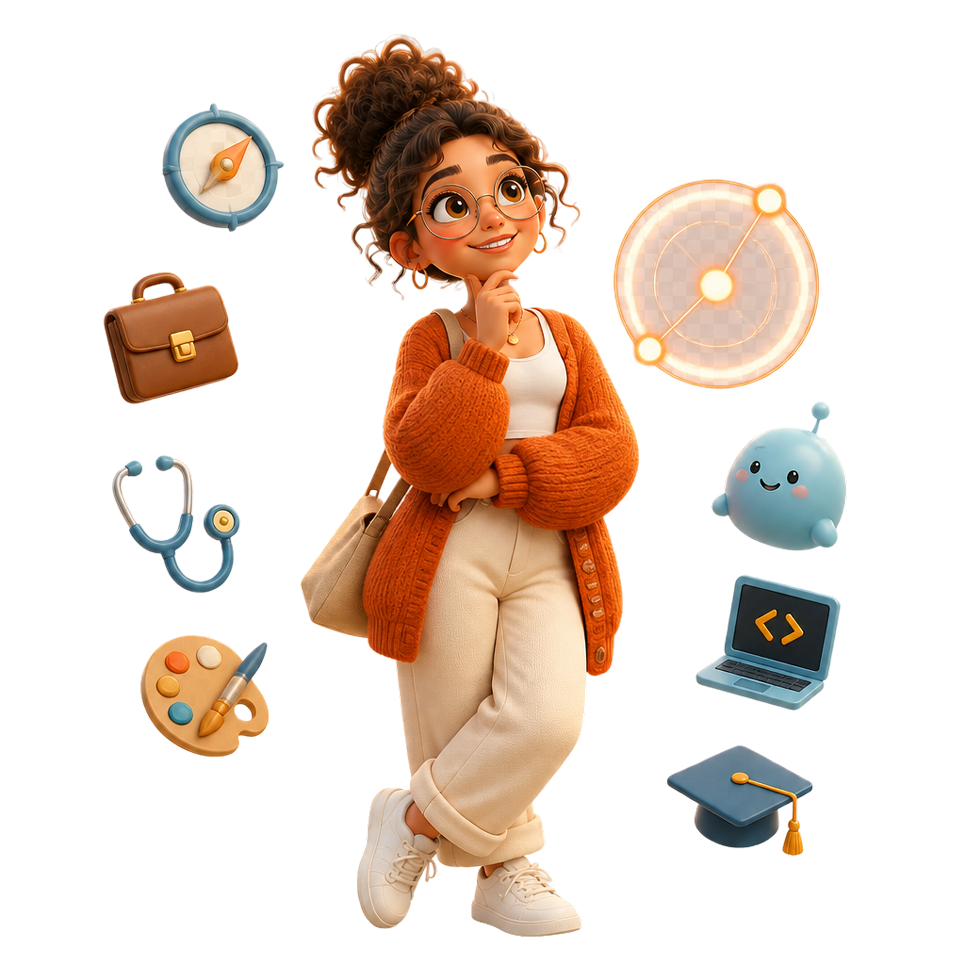 A student exploring which career fits her, with alcedo Career Fit